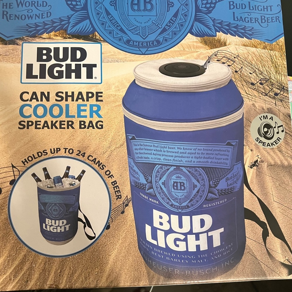 Budlight cooler w/speaker